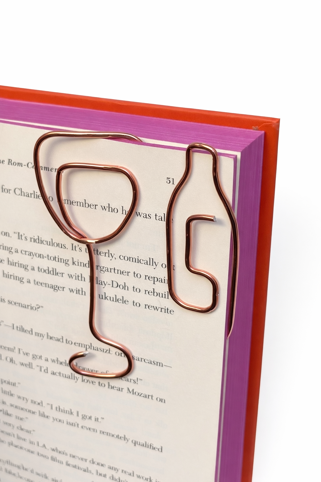 Wine Glass Hammered Bookmark