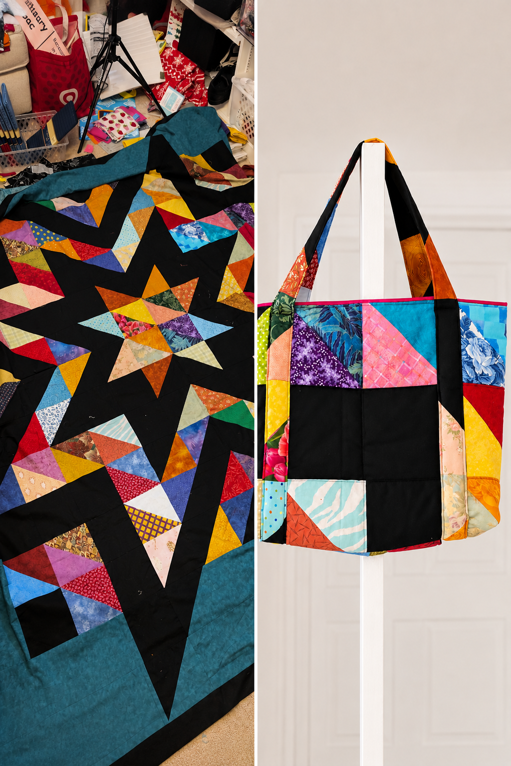 Upcycled Quilt Shopping Tote